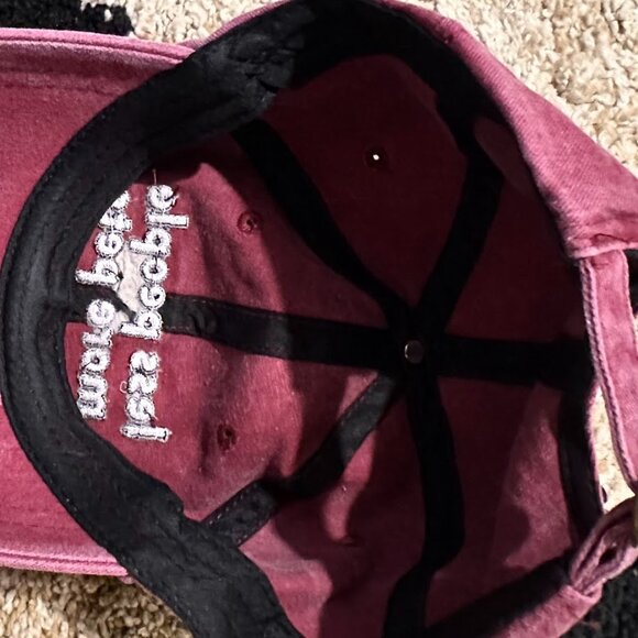 NWOT LESS PEOPLE MORE PETS Burgundy Ball Cap Adjustable Sizing - People < Pets - Picture 4 of 8
